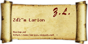 Zám Larion névjegykártya
